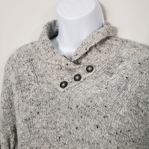 Woolrich Women's Medium Heather Grey Cowl Neck Sweater Wool Blend Winter Fall - Picture 3 of 8